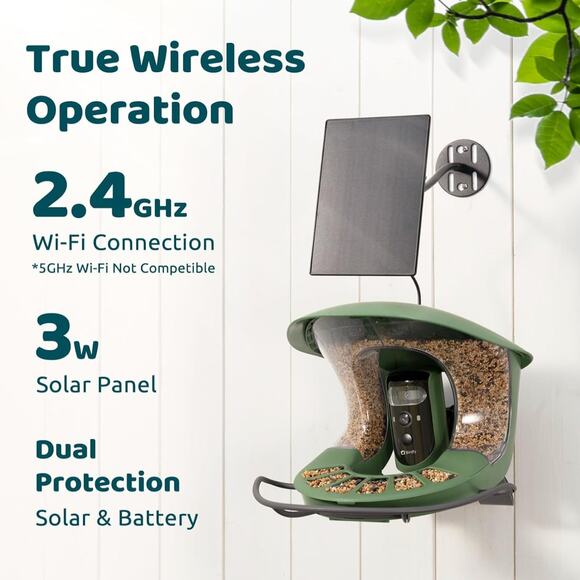 Birdfy 2 Smart Bird Feeder with Camera, Dual-Lens (2K+1080P) with Solar Panel - Picture 2 of 2
